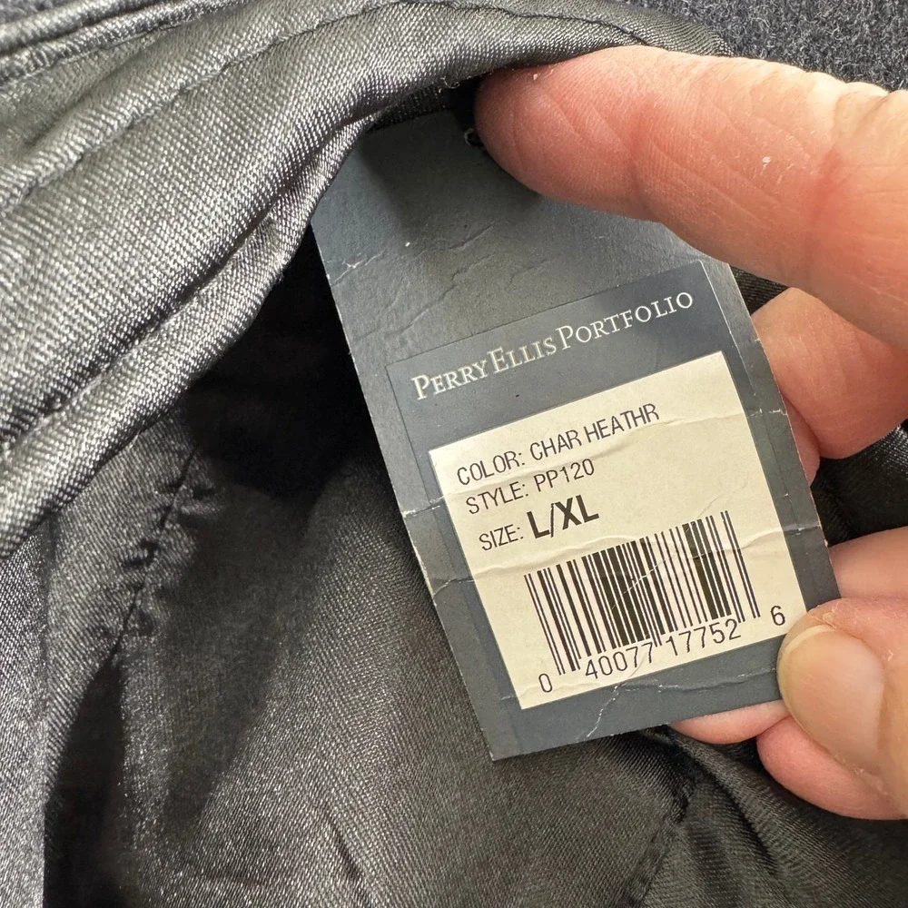 Perry‎ Ellis Wool Newsboy Hat Charcoal L/XL New